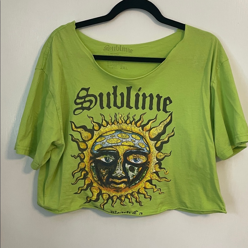 Sublime Women's Lime Graphic Crop Top size 2XL